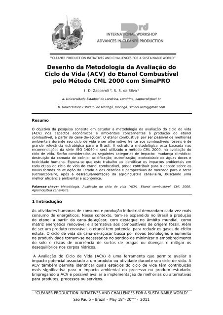 Desenho da Metodologia da AvaliaÃ§Ã£o do Ciclo de Vida (ACV) do ...