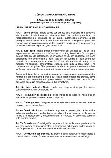 Código de procedimiento penal.pdf - Corte Nacional de Justicia