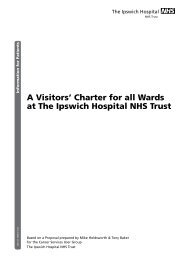 A Visitors' Charter for all Wards at The Ipswich Hospital NHS Trust