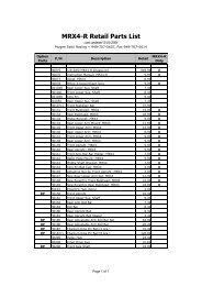 MRX4R Retail Parts List - Mugen Seiki Racing Ltd