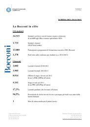 La Bocconi in cifre - Università Bocconi