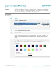 Yammer Admin Guide Yammer Success Center