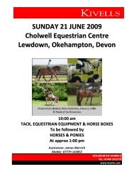 SUNDAY 21 JUNE 2009 Cholwell Equestrian Centre ... - Kivells