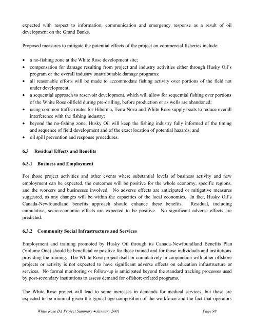 white rose oilfield development application - Husky Energy