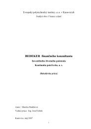 BEDEKER finanÄnÃ©ho konzultanta - EvropskÃ½ polytechnickÃ½ institut