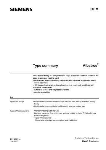 OEM Type summary Albatros