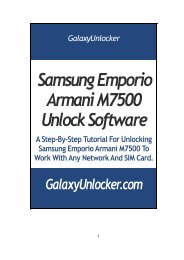 Samsung Emporio Armani M7500 Unlock Software - GalaxyUnlocker