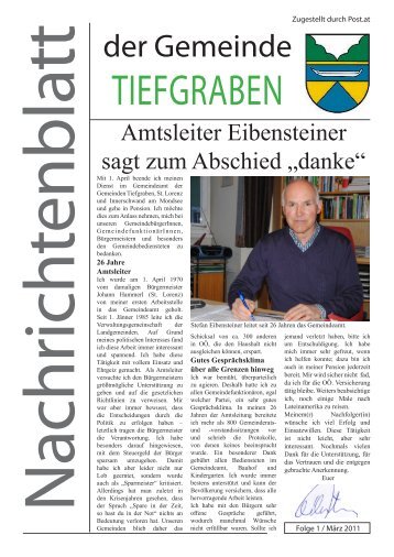 Bericht des Bürgermeisters - Tiefgraben