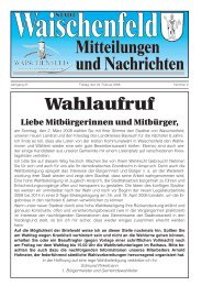 Mitteilungen und Nachrichten STADT Mitteilungen ... - Waischenfeld