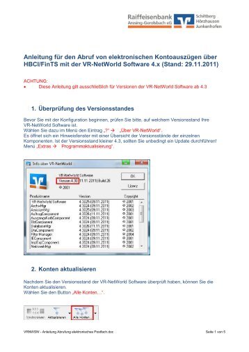 Elektronisches Postfach abrufen Ã¼ber VR-NetWorld Software