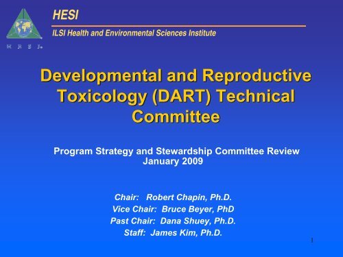 Developmental and Reproductive Toxicology (DART) Technical ...
