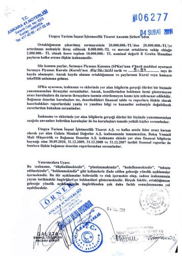 Utopya A.Åž. Halka Arz Ä°zahnamesi