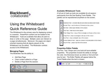 Using the Whiteboard (PDF) - Blackboard