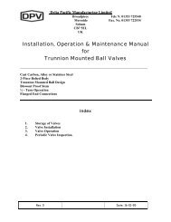 DPV BALL IOM (Trunnion – 2pce) - Delta Pacific Valves Limited