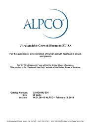 Ultrasensitive Growth Hormone ELISA For - ALPCO Diagnostics