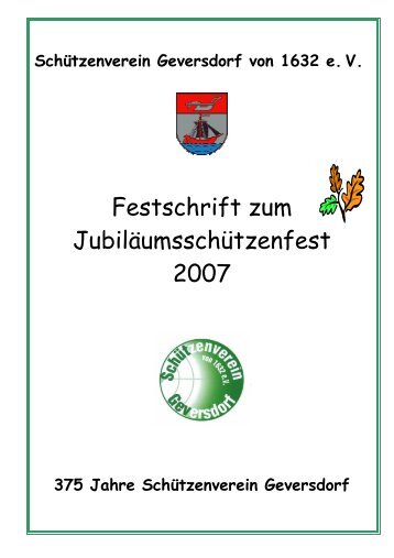 Festschrift zum JubilÃ¤umsschÃ¼tzenfest 2007 - SchÃ¼tzenverein ...