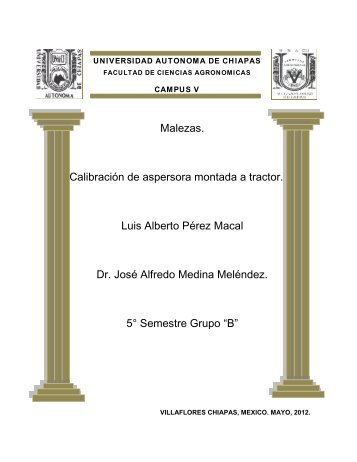 reporte de calibraciÃ³n de aspersora montada a tractor - Universidad ...