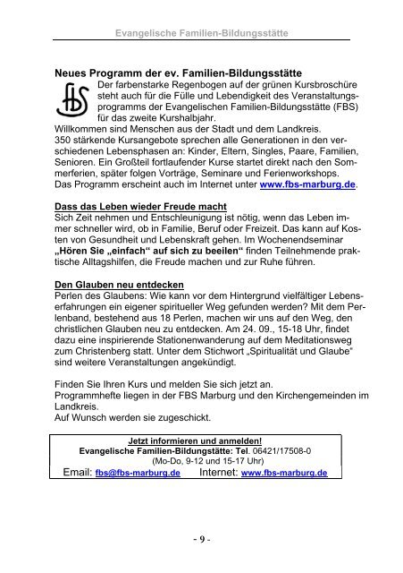 Nr. 63: September - Oktober - November 2008 - Evangelische ...