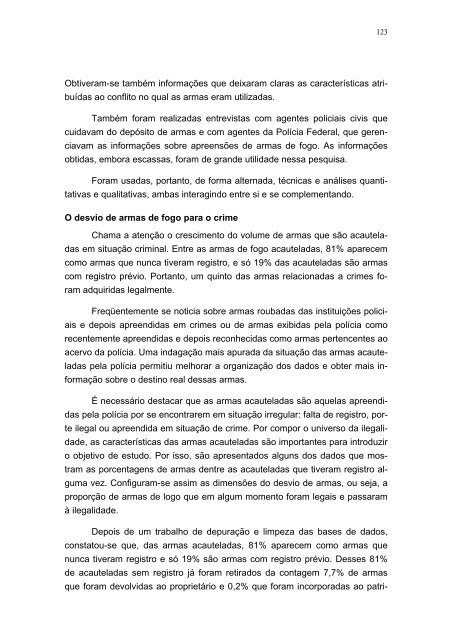 Ãntegra do relatÃ³rio final da CPI do TrÃ¡fico de Armas