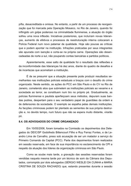 Ãntegra do relatÃ³rio final da CPI do TrÃ¡fico de Armas