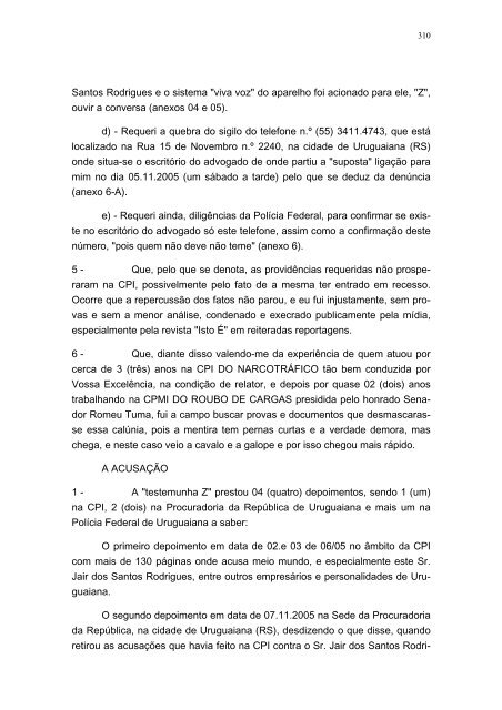 Ãntegra do relatÃ³rio final da CPI do TrÃ¡fico de Armas