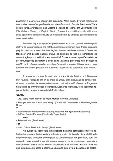 Ãntegra do relatÃ³rio final da CPI do TrÃ¡fico de Armas