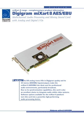 Digigram miXart 8 AES/EBU Multichannel Audio Processing and ...