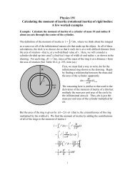 Moments of Inertia: Examples - Employees Csbsju