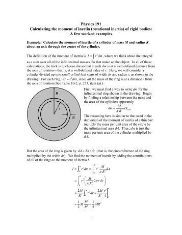 Moments of Inertia: Examples - Employees Csbsju