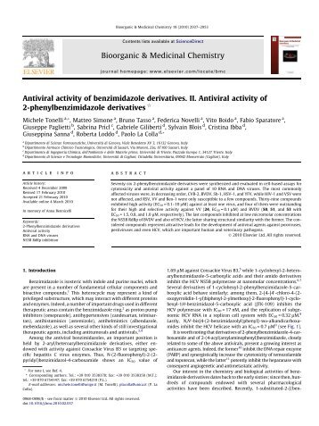 Antiviral activity of benzimidazole derivatives. II. Antiviral ... - Mose