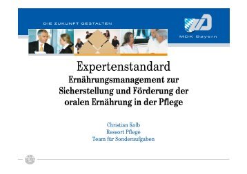 Expertenstandard ErnÃ¤hrungsmangement - MDK Bayern