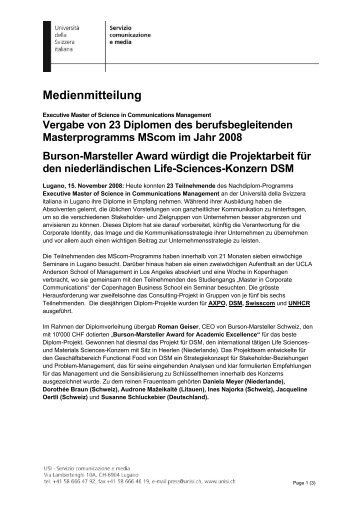 Medienmitteilung