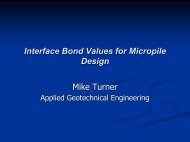 Interface Bond Values for Micropile Design, Mike Turner, Applied ...