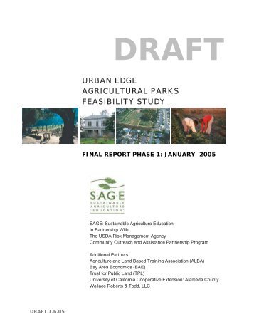 A Feasibility Study for Urban Edge Agricultural Parks - SAGE
