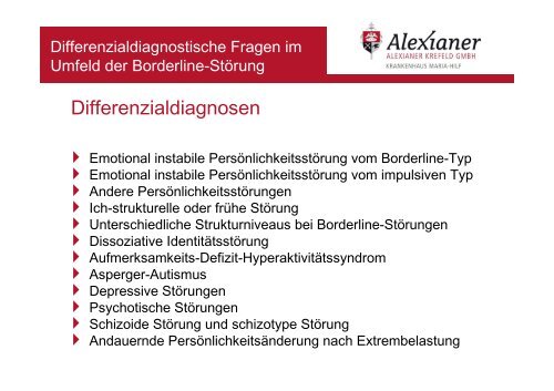 Differenzialdiagnostische Fragen (Dr. Horn) - BLP-Symposien