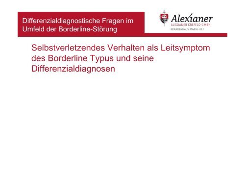 Differenzialdiagnostische Fragen (Dr. Horn) - BLP-Symposien