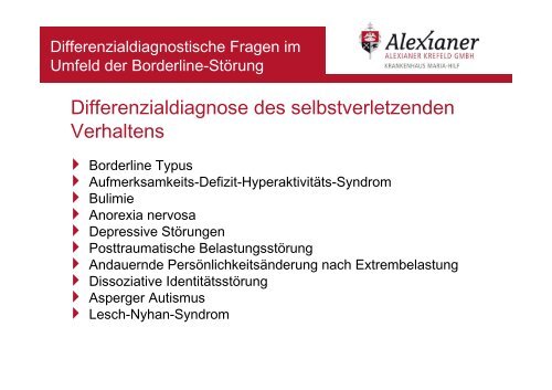 Differenzialdiagnostische Fragen (Dr. Horn) - BLP-Symposien