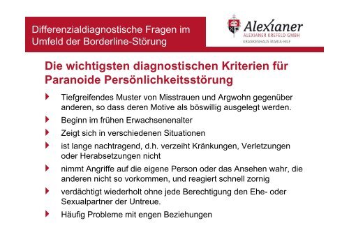 Differenzialdiagnostische Fragen (Dr. Horn) - BLP-Symposien