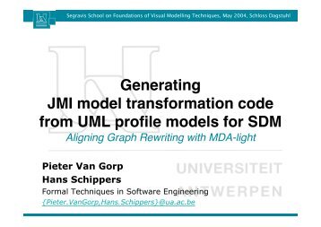 Generating JMI model transformation code from UML profile models ...