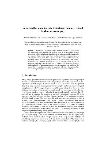 A method for planning safe trajectories in image-g... - 3D Slicer