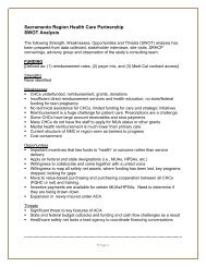 Sacramento Region Health Care Partnership SWOT Analysis