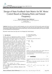 Design of State Feedback Gain Matrix for DC Motor Control ... - Ijecs