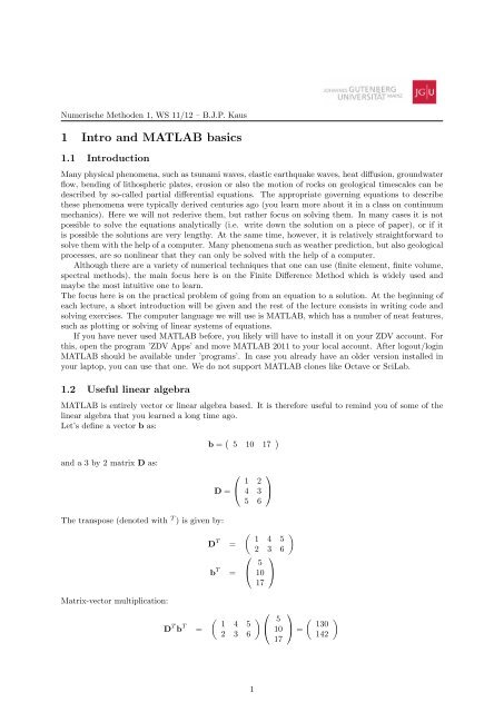 Introduction to MATLAB.