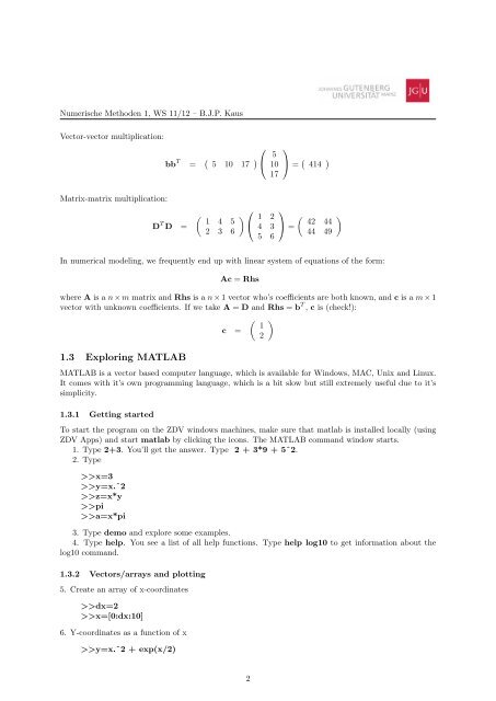 Introduction to MATLAB.