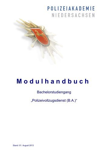 Modulhandbuch ab BA 06 Teil 1 - Polizeiakademie Niedersachsen