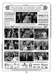 OMLUVA - MariÃ¡nskolÃ¡zeÅskÃ© listy