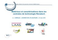 MatÃ©riaux et caractÃ©risation - RTB - CNRS
