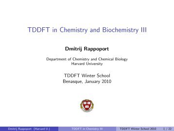 TDDFT in Chemistry and Biochemistry III - TDDFT.org