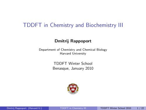 TDDFT in Chemistry and Biochemistry III - TDDFT.org