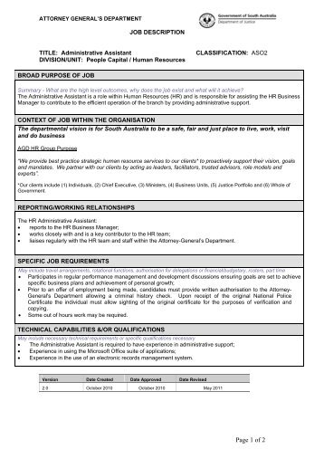 job specification templates
